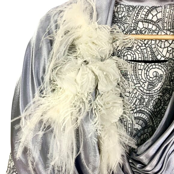 Elite Champagne 2 PC Blazer Shell Silver Brocade Mother of Bride Church Size 10 - Picture 2 of 10